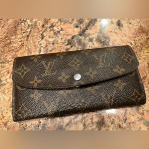 Louis Vuitton Long Wallet With Blue Trim